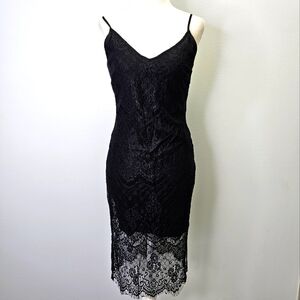 Lace V Neck Strap Dress
